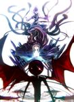  crown deemo deemo_(character) dress entrance_(deemo) girl_(deemo) highres hood leviathan_(deemo) magnolia_(deemo) masked_lady_(deemo) mono-devoid multiple_girls open_mouth shining songover tears wings 