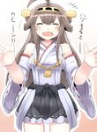  bad_id bad_pixiv_id brown_hair closed_eyes detached_sleeves double_bun hairband highres incoming_hug japanese_clothes kantai_collection kongou_(kantai_collection) long_hair nontraditional_miko xenonstriker 