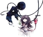  cable crying deemo deemo_(character) dissolving fuku_(huku_m) full_body girl_(deemo) hands_on_own_chest heart_monitor intravenous_drip looking_up pulses_(deemo) sitting 