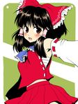  armpits hakurei_reimu mokku ribbon sarashi short_hair solo touhou 