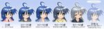  :3 age_comparison ahoge blue_hair gaketsu green_eyes halo highres izumi_konata long_image lucky_star mole mole_under_eye older translated wide_image younger 