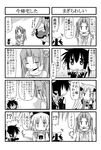  4girls 4koma comic double_bun frill_hirabayashi greyscale minami_(colorful_palette) minigirl monochrome multiple_4koma multiple_girls original remiss_(trouble_spirit) riffle_hirabayashi thumbs_up tiko_(trouble_spirit) translated trouble_spirit! |_| 