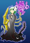  :&lt; antennae arakune blazblue bug cape green_eyes green_hair insect kurodani_yamame mask monster parody slime touhou wriggle_nightbug 