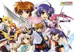  6+girls absurdres agito_(nanoha) armor bardiche belt blonde_hair blue_eyes brown_hair buckle cape coat copyright_name cross_mirage dual_wielding ec_divider_code-996 energy_blade fate_testarossa fingerless_gloves fur_trim gauntlets gloves green_eyes gun gunblade handgun headband higa_yukari highres holding isis_eaglet jacket levantine lily_strosek long_hair lyrical_nanoha magic_circle magical_girl mahou_senki_lyrical_nanoha_force minigirl multiple_girls open_clothes open_jacket open_mouth orange_hair pink_hair ponytail purple_eyes purple_hair red_eyes red_hair short_hair side_ponytail signum skirt smile steed_(nanoha) subaru_nakajima sword takamachi_nanoha teana_lanster thighhighs thoma_avenir trigger_discipline waist_cape weapon wings yellow_eyes zettai_ryouiki 