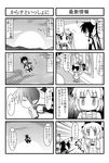  4koma comic greyscale minami_(colorful_palette) minigirl monochrome multiple_4koma multiple_girls original remiss_(trouble_spirit) riffle_hirabayashi sunset thumbs_up tiko_(trouble_spirit) translated trouble_spirit! 