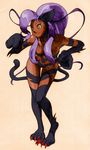  alternate_color animal_ears bangs bengus bent_over big_hair blue_hair breasts cat_ears cat_paws cat_tail claws dark_skin felicia fur hand_on_hip highres large_breasts light_smile long_hair looking_away marvel_vs._capcom marvel_vs._capcom_2 official_art paw_pose paws purple_hair sidelocks simple_background slit_pupils smile solo standing tail vampire_(game) yellow_eyes 