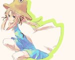  910 blonde_hair blue_eyes hat long_sleeves moriya_suwako ribbon solo thighhighs touhou 