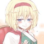  alice_margatroid blush book hairband lowres mokku sketch smile solo touhou 