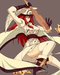  bad_id bad_pixiv_id blazblue blazblue:_continuum_shift blue_eyes gloves hat long_hair panties red_hair shirorenge_(huruhuru) solo sword thighhighs tsubaki_yayoi underwear weapon 