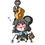  animal_ears basket bloomers blurry blush cheese chibi depth_of_field dewsell dowsing_rod drooling food grey_hair jewelry looking_up mouse mouse_ears mouse_tail nazrin pendant red_eyes saliva short_hair solo sweat tail touhou underwear 