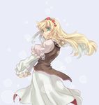  blonde_hair blue_eyes braid flower hair_flower hair_ornament long_hair md5_mismatch miho_(mi) red_flower red_rose rose shirley_fennes solo tales_of_(series) tales_of_legendia white_background 