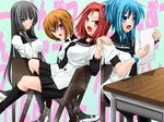  akira_sora genderswap kampfer kondou_mikoto long_hair mishima_akane multiple_girls pantyhose sangou_shizuku school_uniform senou_natsuru 