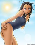  beach blue_swimsuit kannagi kimura_takako pinup swimsuit takako tim_wellman 