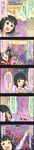  5koma black_hair character_name cinderella_girls_gekijou colorized comic hair_ornament highres idolmaster idolmaster_cinderella_girls long_image niwa_hitomi official_art pink_eyes short_hair tall_image translated 