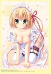  1girl bankoku_ayuya breasts highres linja_oehlenslaeger maid naked_apron nipples thighhighs unmei_senjou_no_phi 