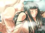 1girl against_wall ass bath bent_over black_package_try breasts censored clenched_teeth game_cg genecrazer_saki huge_breasts long_hair nipples nude open_mouth penis sex shower teeth wet yellow_eyes 