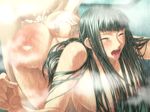  1girl against_wall ass bath bent_over black_package_try breasts censored cum cum_in_pussy game_cg genecrazer_saki huge_breasts long_hair nipples nude open_mouth penis sex shower wet yellow_eyes 