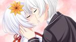  1boy 1girl blush kayto_(sunrider_academy) kiss sola_(sunrider_academy) sunrider_academy tagme white_hair 