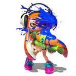  1girl absurdres headphones highres ink inkling looking_at_viewer nintendo official_art orange_eyes orange_hair splatoon tentacle tentacle_hair 