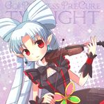  akagi_towa character_name copyright_name earrings go!_princess_precure hiyopuko instrument jewelry long_hair no_mask pointy_ears precure red_eyes ribbon solo twilight_(go!_princess_precure) violin white_hair wrist_cuffs 