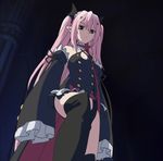  boots highres krul_tepes long_hair owari_no_seraph pink_hair red_eyes screencap solo thigh_boots thighhighs twintails 