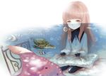 absurdres air_bubble bed bubble deemo fish girl_(deemo) highres looking_at_viewer partially_submerged shokujin_hatefukuchuu solo turtle walking_by_the_sea_(deemo) water 