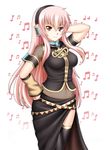  absurdres breasts highres large_breasts long_hair megurine_luka red_eyes smile thighhighs vocaloid zeshgolden 