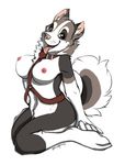  anthro breasts canine collar dog female heterochromia mammal nude open_mouth plain_background solo soraslipheed teeth tongue tongue_out white_background 