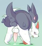  all_fours anal anal_penetration anus balls butt cum cum_in_ass cum_inside cum_while_penetrated doggystyle from_behind gengar half-closed_eyes male male/male nintendo orgasm pcred566 penetration pok&eacute;mon sex tongue video_games zangoose 