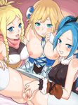 :o aqua_eyes blonde_hair blue_eyes blue_hair bottomless breasts censored commentary_request covered_nipples cross-laced_clothes dutch_angle eyelashes fingerless_gloves gloves hair_ornament henry_bird_9 idunn_&amp;_idunna large_breasts looking_at_viewer mosaic_censoring multiple_girls nipples no_panties open_mouth parted_lips presenting pussy puzzle_&amp;_dragons sitting smile spread_legs spread_pussy tears valkyrie_(p&amp;d) water_valkyrie_(p&amp;d) white_legwear yuri 