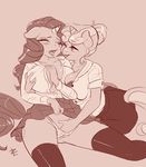  2015 aged_up anthro anthrofied blush cleavage clothed clothing cutie_mark duo equine eyes_closed female fingering friendship_is_magic hair hand_on_breast horn incest legwear lizombie long_hair mammal my_little_pony open_mouth panties rarity_(mlp) saliva saliva_string sibling sisters skirt sweetie_belle_(mlp) thigh_highs tongue tongue_out underwear unicorn 