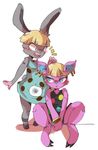  animal_crossing anthro blush bonbon_(animal_crossing) bracelet cervine clothed clothing deer duo erohua eyelashes female fuchsia_(animal_crossing) fur hair jewelry lagomorph mammal nintendo plain_background rabbit shirt sitting standing video_games white_background 