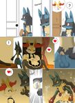  ! &lt;3 ? bed blanket braixen canine door erection evolution eyes_closed fox fur lucario mammal mega_evolution mega_lucario nintendo penis pillow pok&eacute;mon red_eyes spikes video_games winick-lim 