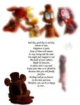  avian bear bird blood bonnie_(fnaf) bow bow_tie canine chica_(fnaf) chicken child female five_nights_at_freddy&#039;s fox foxy_(fnaf) freddy_(fnaf) hat lagomorph male mammal poem rabbit smile soul text video_games young 