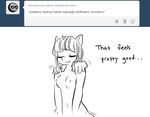  anthro breasts equine female glacierclear horn horse mammal my_little_pony navel nipples pony solo text_english_text tumblr 