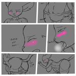  aanthony_(artist) anthro balls bent_over big_breasts big_butt breasts butt clothing comic dickgirl feline hanging_breasts huge_breasts huge_butt intersex mammal masturbation pants penis saliva sketch solo wide_hips 