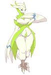  anthro avian bird blue_eyes breasts claws female fur higoro kemono white_fur 