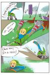  alderion-al armor blonde_hair blue_eyes digging drop fall gauntlets hair humor hylian hyrule_warriors link nintendo not_furry smile the_legend_of_zelda video_games 