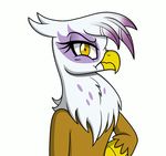  animated avian brown_eyes brown_fur drako1997 female friendship_is_magic fur gilda_(mlp) gryphon middle_finger my_little_pony plain_background scrunchy_face simple_background solo white_background white_feathers 