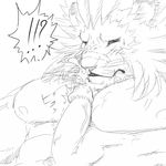  abs capcom cum feline leo_(red_earth) lion male male/male mammal monochrome orgasm pecjob penis red_earth video_games びく 