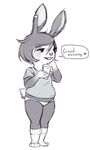  &lt;3 animal_crossing anthro belly blush carmen_(animal_crossing) cellphone chubby clothing crookedtrees english_text eyelashes facial_piercing female freckles hair half-closed_eyes lagomorph mammal monochrome nintendo nose_piercing nose_ring open_mouth panties phone piercing rabbit shirt smile socks solo standing teeth text underwear video_games 