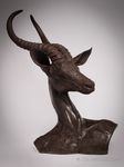  antelope bust colin_poole collaboration gazelle horn kristine_poole long_neck male mammal portrait sculpture solo 