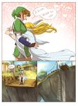  alderion-al blonde_hair blue_eyes brown_hair drop fall hair hug humor hylian killing link nintendo princess_zelda skyward_sword smile the_legend_of_zelda video_games what why 