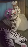  2015 anthro anus ball_gag breasts butt drmax feline female gag mammal nipples pussy restrained rope solo stripes tiger white_tiger 