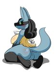  anthro anus big_breasts blue_fur blush breasts butt canine female fur green_eyes kingbeast looking_back lucario mammal nintendo nipples nude paws plain_background pok&eacute;mon presenting presenting_hindquarters pussy solo spikes video_games white_background 