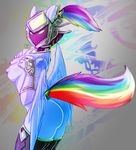  2015 anthro anthrofied avante92 blue_fur breasts butt equine female friendship_is_magic fur hair helmet mammal multicolored_hair my_little_pony nipples pegasus rainbow_dash_(mlp) rainbow_hair solo wings 