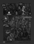  2015 armor black_and_white comic demon dragon eliana-asato feline female ilria ker lizard magic mammal monochrome monster patreon payoff reptile scalie sword tentacles weapon 