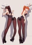  :q against_wall alternate_eye_color animal_ears ass blue_eyes blush bojue_yu_yaojing_695657 breasts brown_eyes brown_hair bunny_ears bunny_tail bunnysuit crossover fate/stay_night fate_(series) green_eyes high_heels highres medium_breasts multiple_girls naughty_face neon_genesis_evangelion orange_hair pantyhose sideboob souryuu_asuka_langley tail tongue tongue_out toosaka_rin trait_connection two_side_up wrist_cuffs 