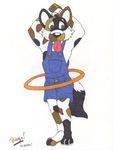  bark!_(artist) canine clothing heterochromia hula_hoop male mammal tongue tongue_out 