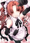  animal_ears apron brown_eyes brown_hair cat_ears elbow_gloves gloves hinato long_hair maid md5_mismatch shirai_kuroko tail to_aru_kagaku_no_railgun to_aru_majutsu_no_index twintails wrist_cuffs 